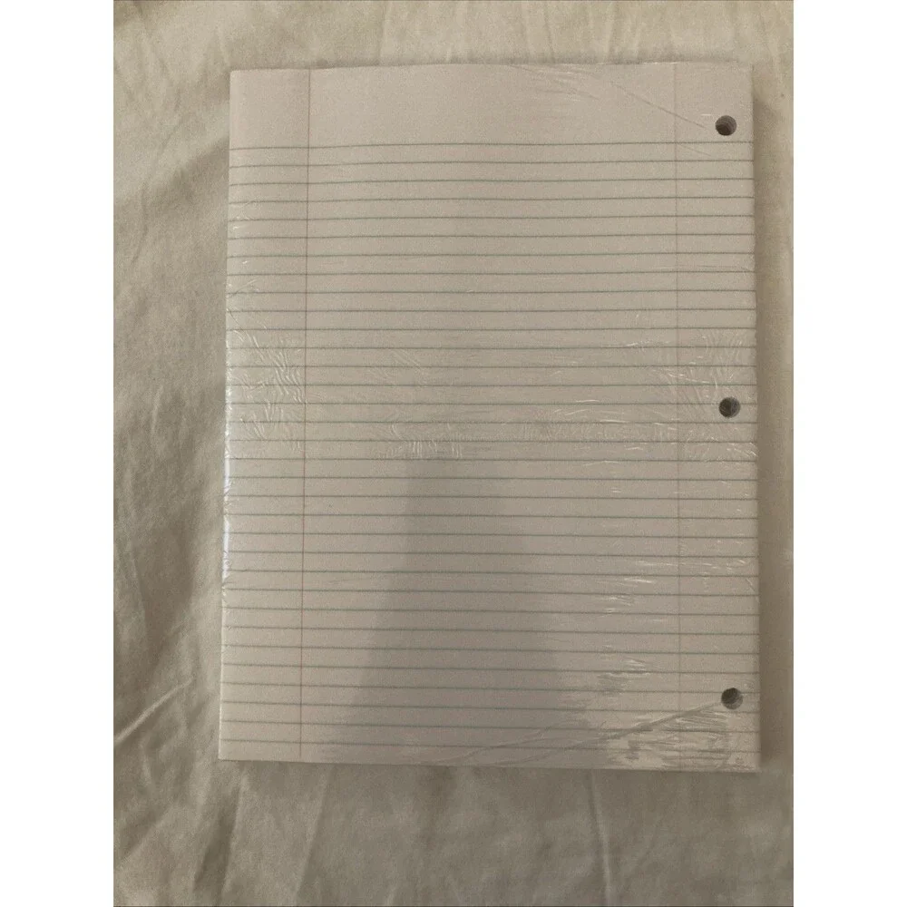 Staples 8”x10.5” College Ruled White Filler Paper | 200 Sheets | 3-hole Punched
